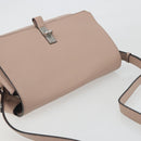 BALLY Shoulder Bag Leather Pink Silver Auth BA14581A-6