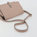 BALLY Shoulder Bag Leather Pink Silver Auth BA14581A-7