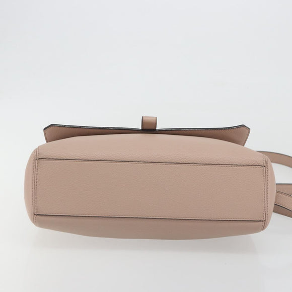 BALLY Shoulder Bag Leather Pink Silver Auth BA14581A