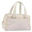 CHANEL New Travel Line Hand Bag Canvas Pink Gold Tone CC Auth BA14582A-1