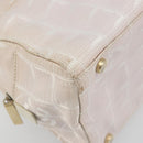 CHANEL New Travel Line Hand Bag Canvas Pink Gold Tone CC Auth BA14582A-11