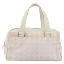 CHANEL New Travel Line Hand Bag Canvas Pink Gold Tone CC Auth BA14582A-2