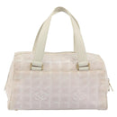 CHANEL New Travel Line Hand Bag Canvas Pink Gold Tone CC Auth BA14582A-3
