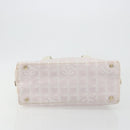 CHANEL New Travel Line Hand Bag Canvas Pink Gold Tone CC Auth BA14582A-9