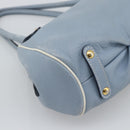 Salvatore Ferragamo Hand Bag Leather Light Blue Gold Tone Auth BA14586-13