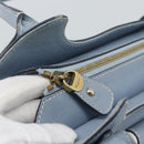 Salvatore Ferragamo Hand Bag Leather Light Blue Gold Tone Auth BA14586-14