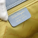 Salvatore Ferragamo Hand Bag Leather Light Blue Gold Tone Auth BA14586-15