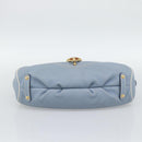 Salvatore Ferragamo Hand Bag Leather Light Blue Gold Tone Auth BA14586-9