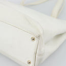 CHANEL Tote Bag Caviar Skin White CC Auth BA14587A-10