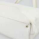 CHANEL Tote Bag Caviar Skin White CC Auth BA14587A-12