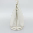 CHANEL Tote Bag Caviar Skin White CC Auth BA14587A-5