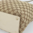 GUCCI GG Canvas Tote Bag Beige Gold Tone 120836 Auth BA14589-10