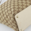 GUCCI GG Canvas Tote Bag Beige Gold Tone 120836 Auth BA14589-11