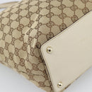 GUCCI GG Canvas Tote Bag Beige Gold Tone 120836 Auth BA14589-13