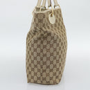 GUCCI GG Canvas Tote Bag Beige Gold Tone 120836 Auth BA14589-4