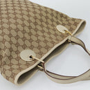 GUCCI GG Canvas Tote Bag Beige Gold Tone 120836 Auth BA14589-6