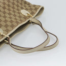 GUCCI GG Canvas Tote Bag Beige Gold Tone 120836 Auth BA14589-7