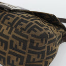 FENDI Zucca Canvas Mamma Baguette Shoulder Bag Brown Silver Auth BA14590V-14