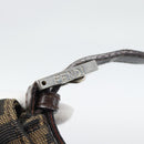 FENDI Zucca Canvas Mamma Baguette Shoulder Bag Brown Silver Auth BA14590V-9