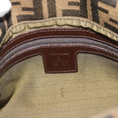 FENDI Zucca Canvas Mamma Baguette Shoulder Bag Brown Silver Auth BA14590V-18