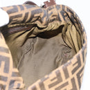 FENDI Zucca Canvas Mamma Baguette Shoulder Bag Brown Silver Auth BA14590V-19