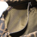 FENDI Zucca Canvas Mamma Baguette Shoulder Bag Brown Silver Auth BA14590V-22