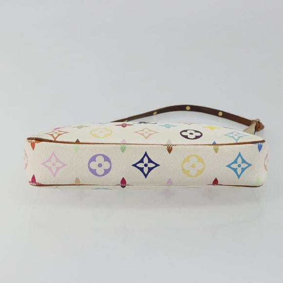 LOUIS VUITTON Monogram Multicolor Pochette Accessoires White M92649 Auth BA14591