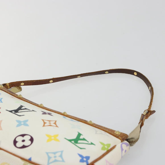 LOUIS VUITTON Monogram Multicolor Pochette Accessoires White M92649 Auth BA14591