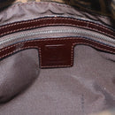 FENDI Zucca Canvas Mamma Baguette Shoulder Bag Brown Silver Auth BA14593V-15