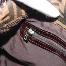 FENDI Zucca Canvas Mamma Baguette Shoulder Bag Brown Silver Auth BA14593V-19