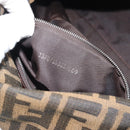 FENDI Zucca Canvas Mamma Baguette Shoulder Bag Brown Silver Auth BA14593V-21