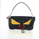 FENDI Bugs Monster Mamma Baguette Leather 2way Black 8BR600 Auth BA14594SAM-30