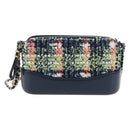 CHANEL Gabrielle de Chanel Chain Shoulder Bag Tweed Navy Gold CC Auth BA14596SAM-2