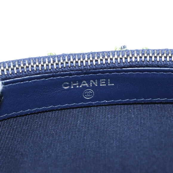 CHANEL Gabrielle de Chanel Chain Shoulder Bag Tweed Navy Gold CC Auth BA14596SAM