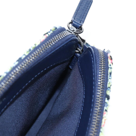 CHANEL Gabrielle de Chanel Chain Shoulder Bag Tweed Navy Gold CC Auth BA14596SAM