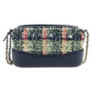 CHANEL Gabrielle de Chanel Chain Shoulder Bag Tweed Navy Gold CC Auth BA14596SAM-3