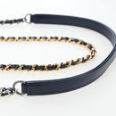 CHANEL Gabrielle de Chanel Chain Shoulder Bag Tweed Navy Gold CC Auth BA14596SAM-8