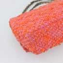 CHANEL Matelasse 25 Chain Shoulder Bag Tweed Orange Gold Tone CC Auth BA14597SAM-13