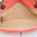CHANEL Matelasse 25 Chain Shoulder Bag Tweed Orange Gold Tone CC Auth BA14597SAM-17