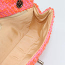 CHANEL Matelasse 25 Chain Shoulder Bag Tweed Orange Gold Tone CC Auth BA14597SAM-18