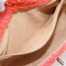 CHANEL Matelasse 25 Chain Shoulder Bag Tweed Orange Gold Tone CC Auth BA14597SAM-21