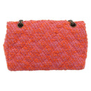 CHANEL Matelasse 25 Chain Shoulder Bag Tweed Orange Gold Tone CC Auth BA14597SAM-3