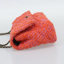CHANEL Matelasse 25 Chain Shoulder Bag Tweed Orange Gold Tone CC Auth BA14597SAM-4