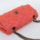 CHANEL Matelasse 25 Chain Shoulder Bag Tweed Orange Gold Tone CC Auth BA14597SAM-6
