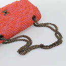 CHANEL Matelasse 25 Chain Shoulder Bag Tweed Orange Gold Tone CC Auth BA14597SAM-7
