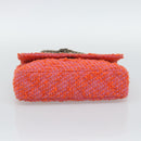 CHANEL Matelasse 25 Chain Shoulder Bag Tweed Orange Gold Tone CC Auth BA14597SAM-9