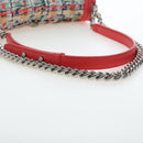 CHANEL Boy Chanel 25 Chain Shoulder Bag Tweed Pink Silver CC Auth BA14598SAM-7