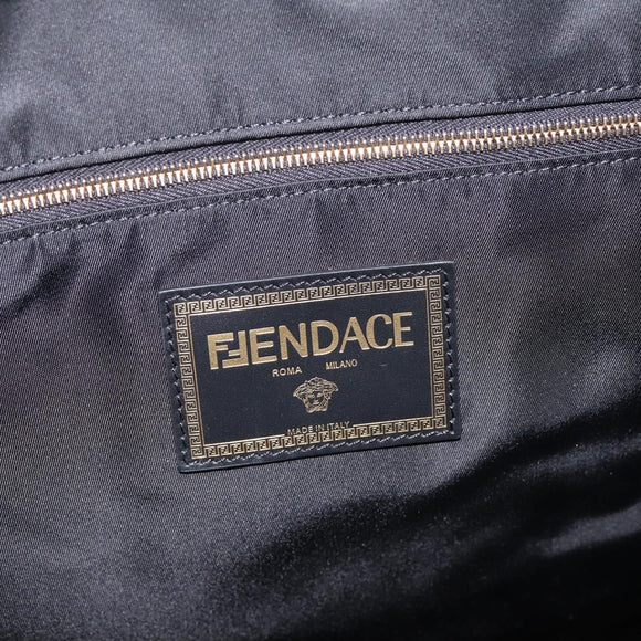 FENDI FENDACE ZUCCA Backpack Nylon Brown Gold Tone 7VZ066 Auth BA14600SAM