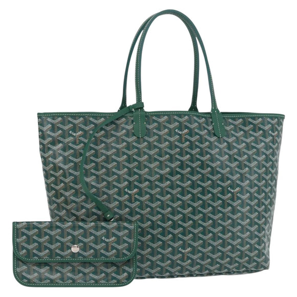 GOYARD Herringbone Saint Louis PM Tote Bag PVC Green Auth BA14601SM