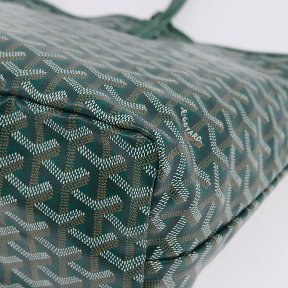 GOYARD Herringbone Saint Louis PM Tote Bag PVC Green Auth BA14601SM